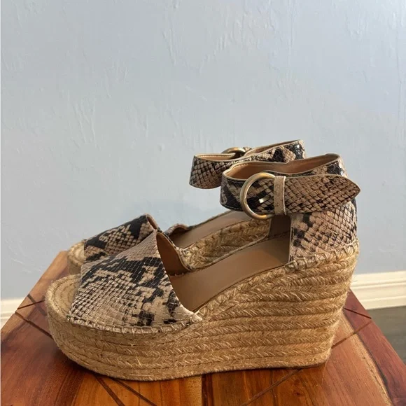 Marc Fisher Snakeskin Wedge Shoes with Espadrille Style